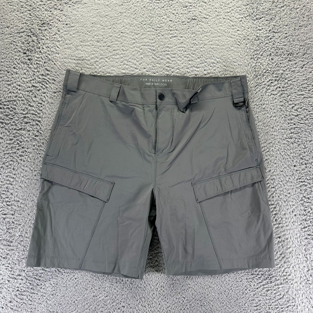 Mack Weldon Shorts Mens XXL Gray Nylon Cargo Casual‎ Workwear Utility Stretch